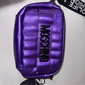 Moschino Metallic Purple Quilted Bag
